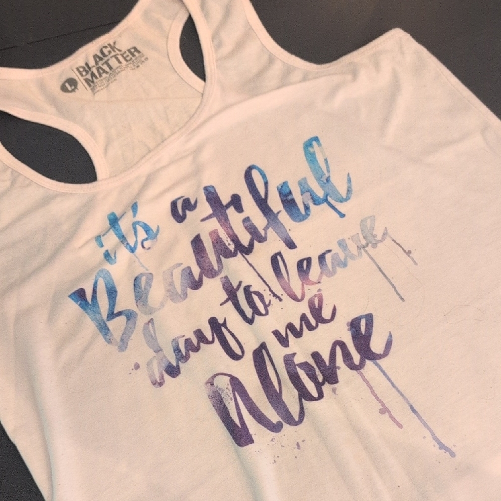 Black Matter White Tank with Vibrant Print